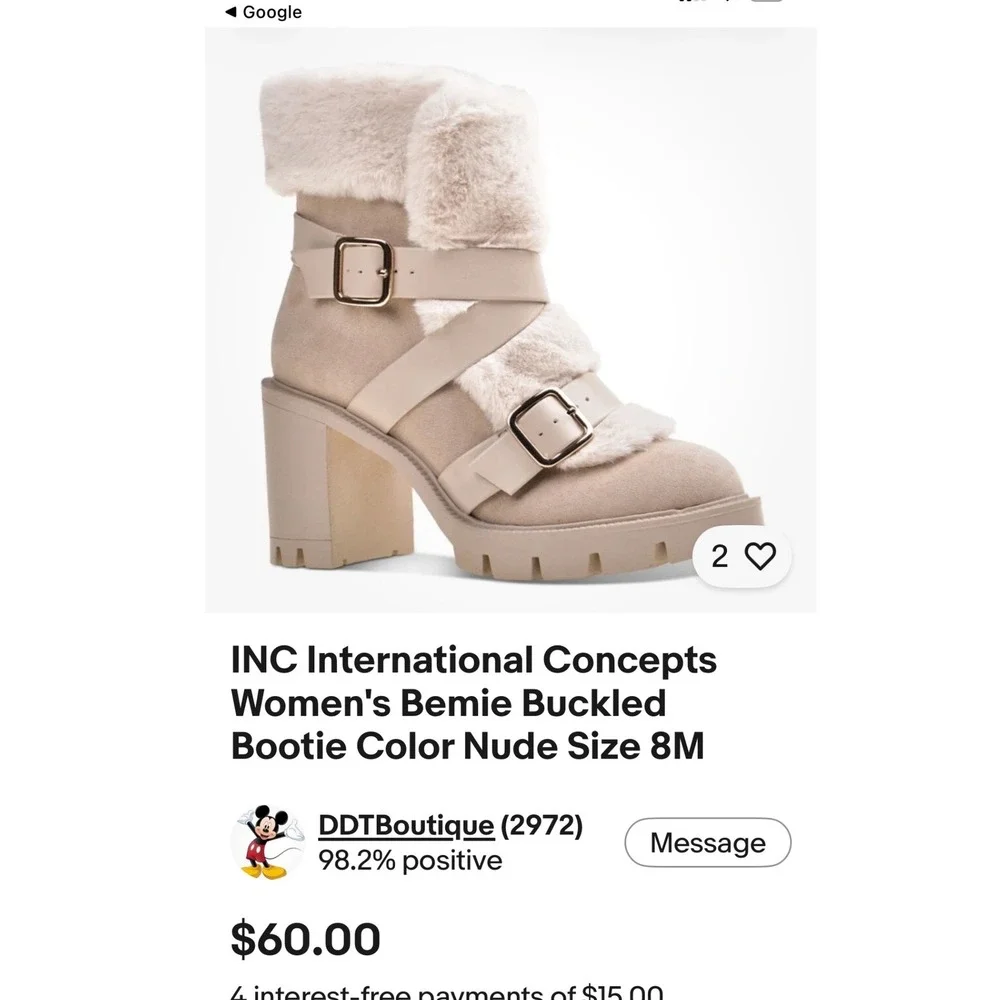 INC BEMIE BUCKLED BOOTIE‎ IN NUDE